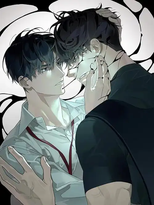 lezhin 两个黑发西装少年漫画插画